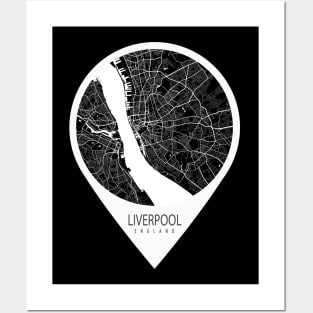 Liverpool, England City Map - Travel Pin Posters and Art